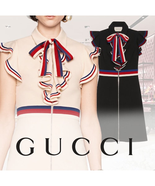 GUCCI（グッチ）の「【送料込】☆GUCCI☆ウェブ ワンピース ドレス