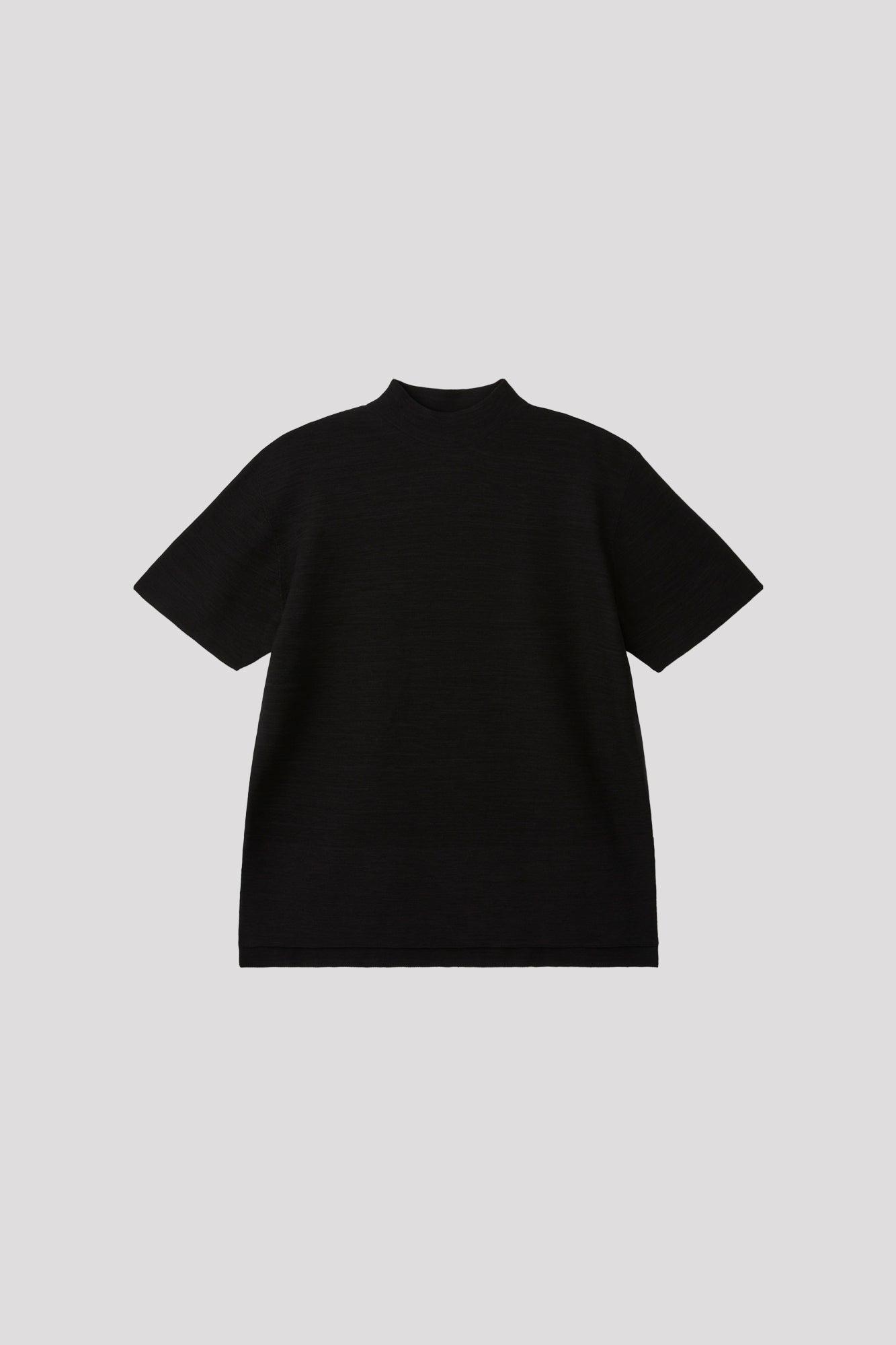 GARTER MOCKNECK SHORT SLEEVE TEE SHIRT