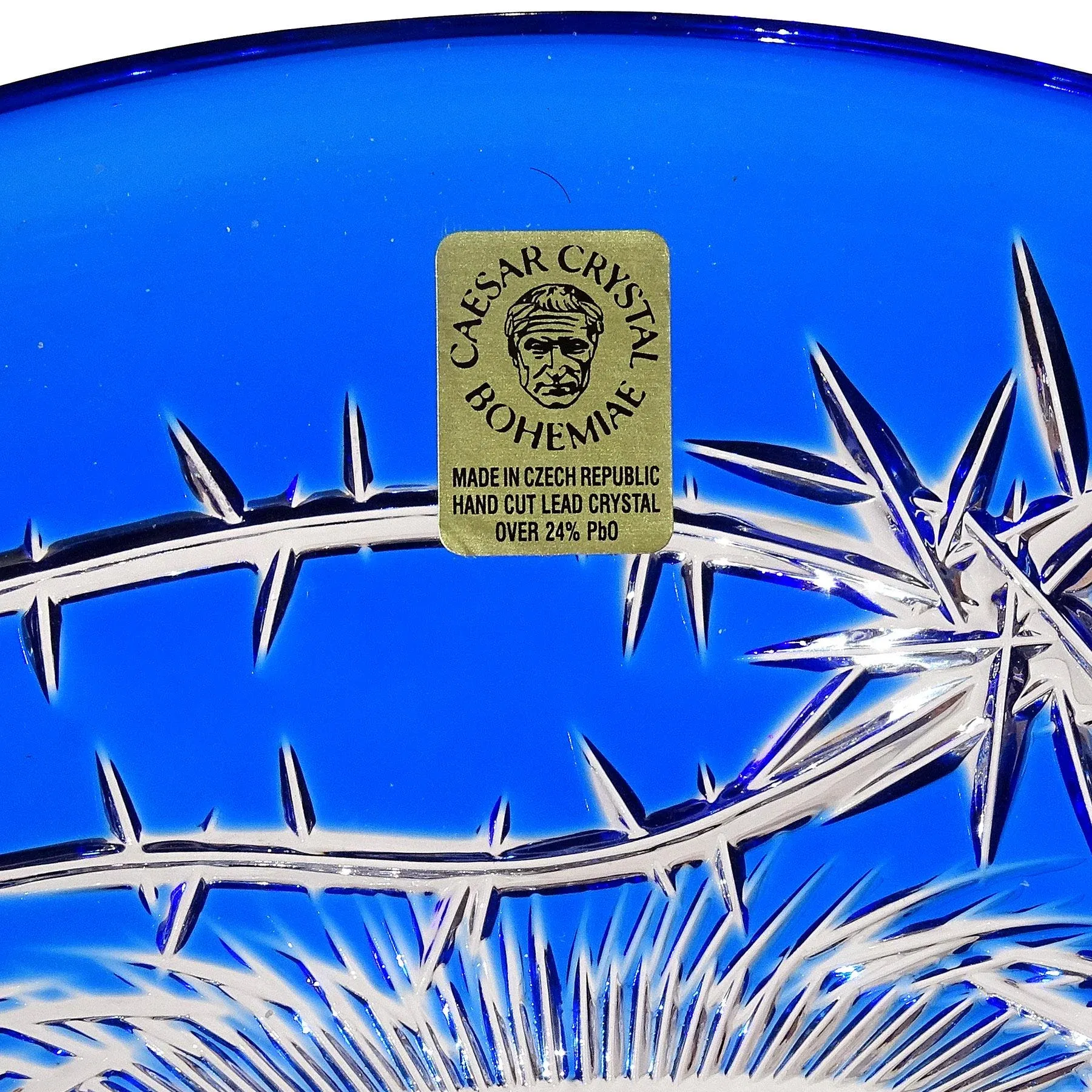 Bohemian Czech Republic Caesar Blue Crystal Clear Decorative