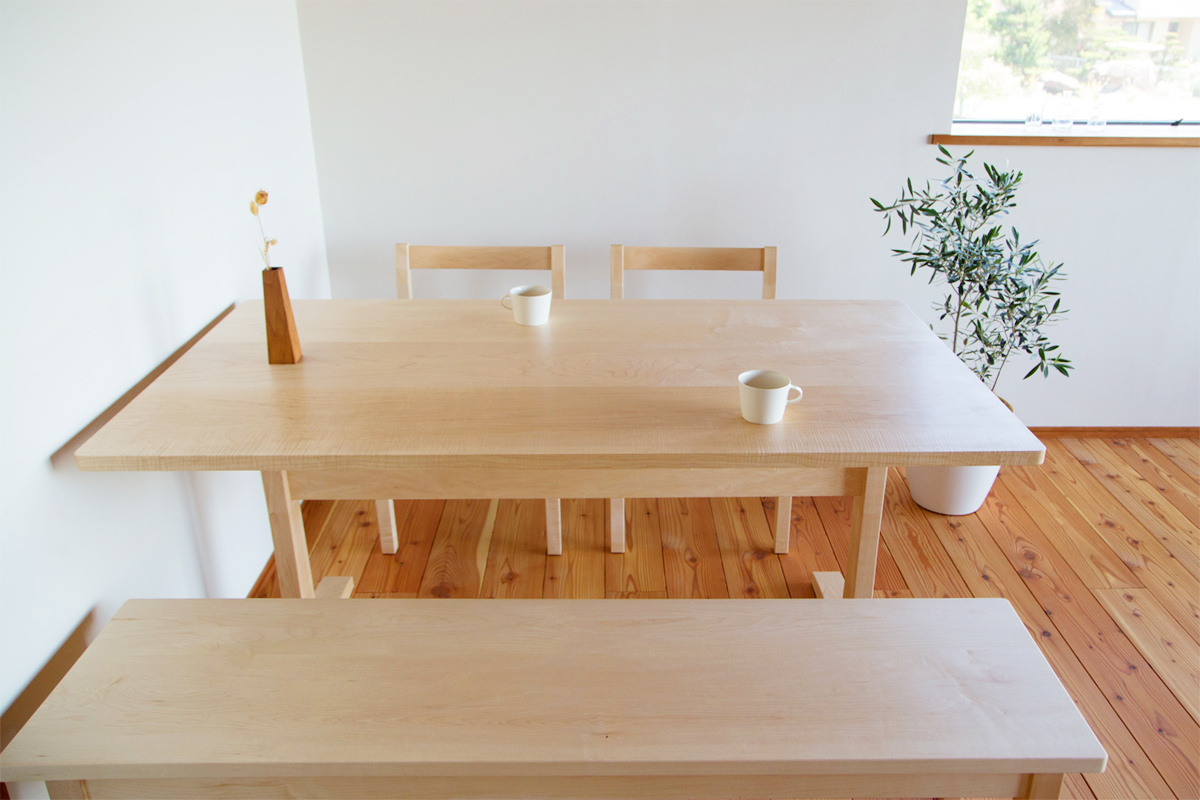 ハードメープルのダイニングテーブル5273・T-229 家具工房クラポ