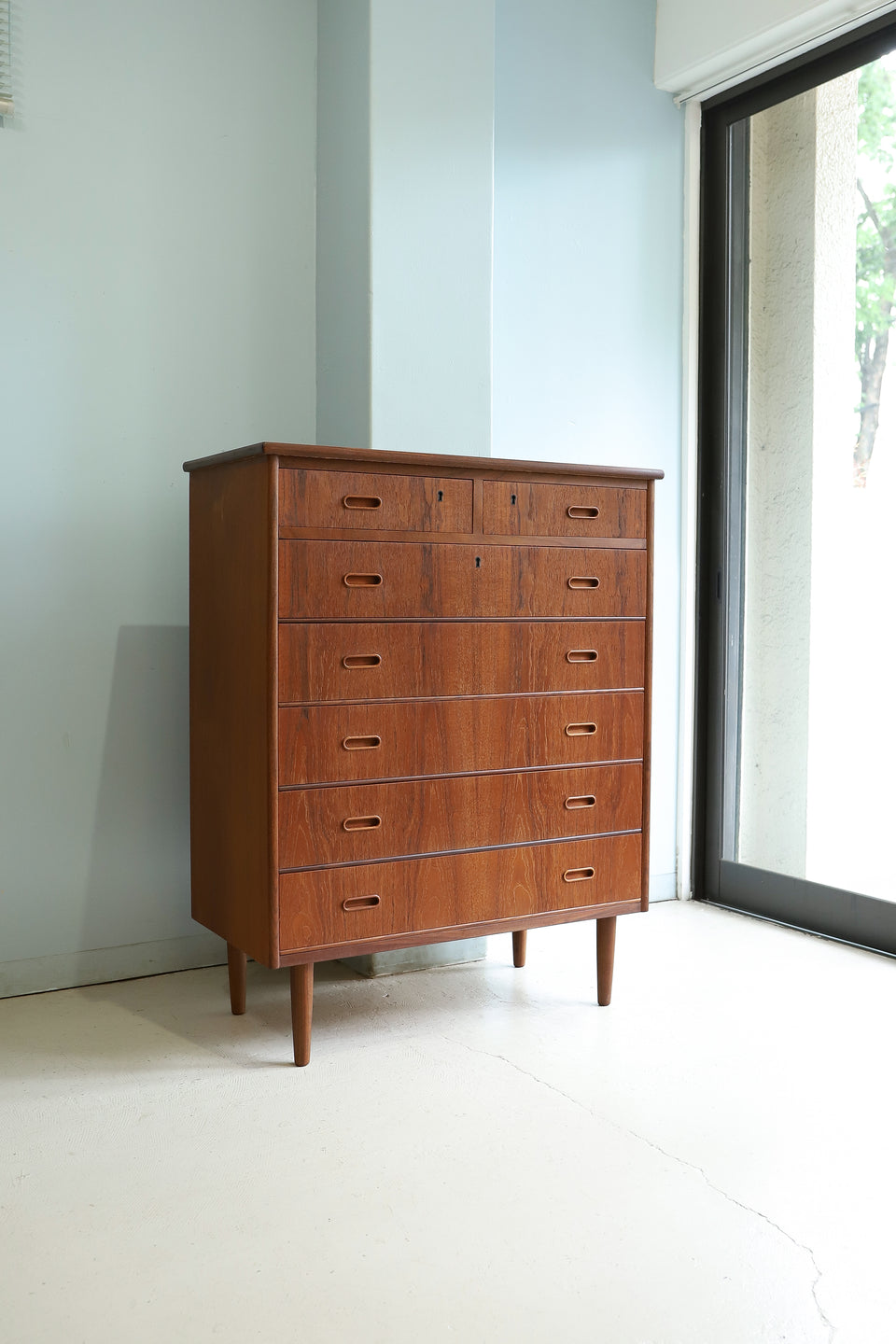 デンマークヴィンテージ ハイチェスト 7段 チーク材 北欧家具/Danish