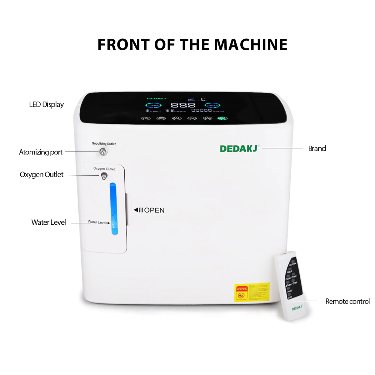 DEDAKJ DE-2SW Oxygen Concentrator with Nebulizer - Germaphobix