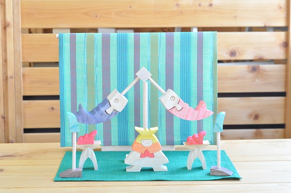 五月人形 遊プラン・小黒三郎 円武者とかがり火 木のおもちゃHANA