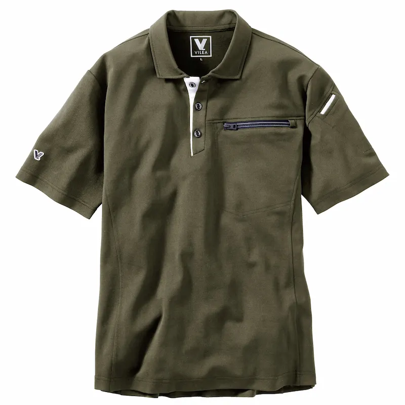 805半袖ポロシャツ（製品制電） - HOOH VILEA 作業着と電動ファン付き