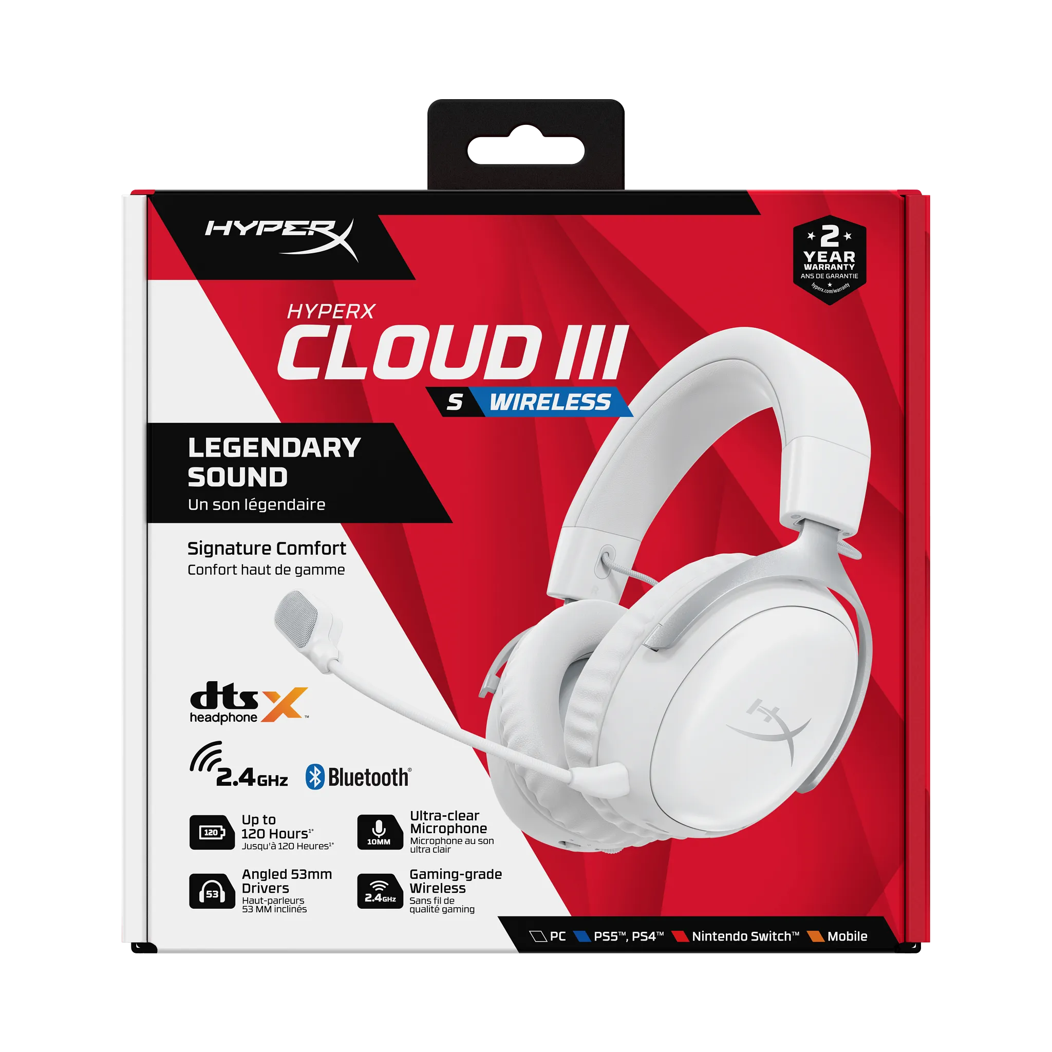 HyperX Cloud III S - Wireless Gaming Headset (White)