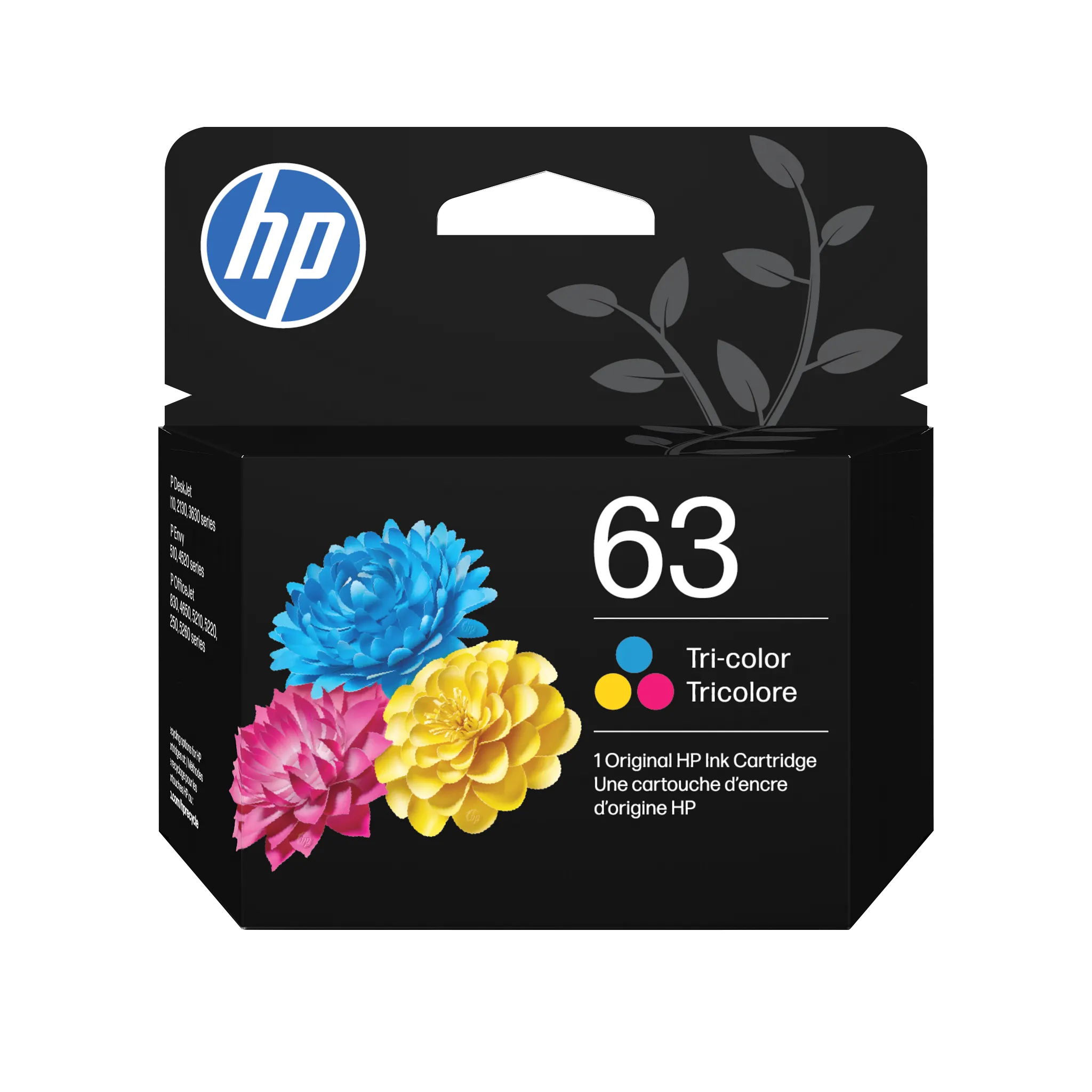 HP® 63 Tri-color Original Ink Cartridge (F6U61AN#140)