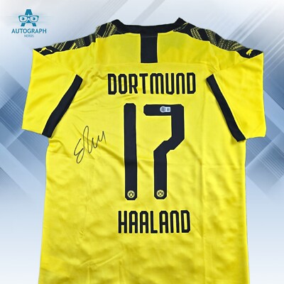 Erling Haaland Signed Dortmund 19/20 Home Jersey No 17 Rookie W