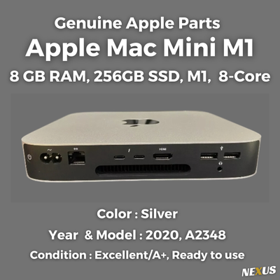 Apple Mac Mini (256GB SSD, M1 8-Core, 8 GB RAM) - Silver, A2348
