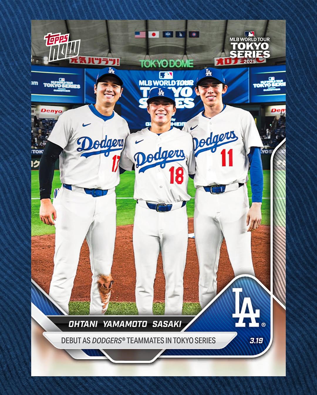 速報：大谷翔平、山本由伸、佐々木朗希が初のトリプルサインカードで夢