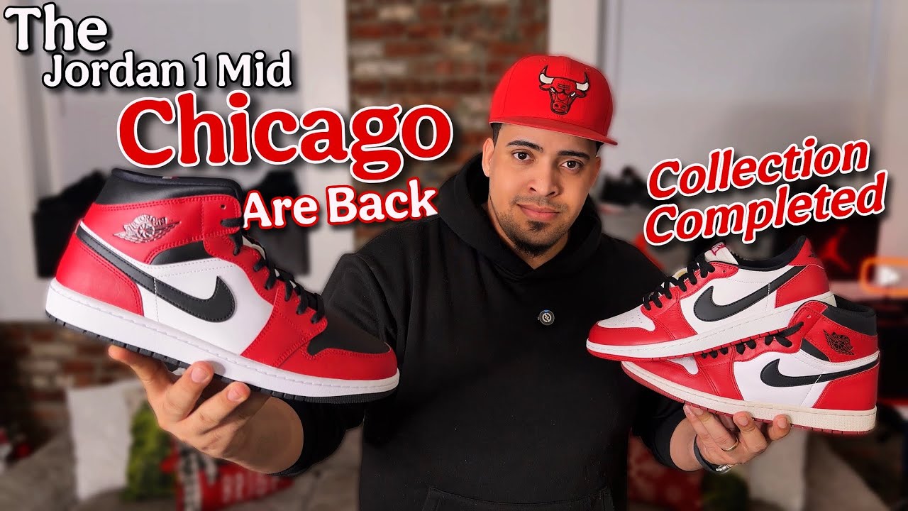 First Look) Jordan 1 Mid Chicago Are Back ! Review & On Feet - YouTube