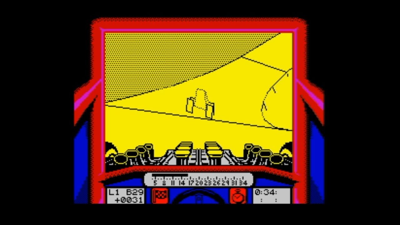 Stunt Car Racer (1989) 128k AY music version Walkthrough + Review