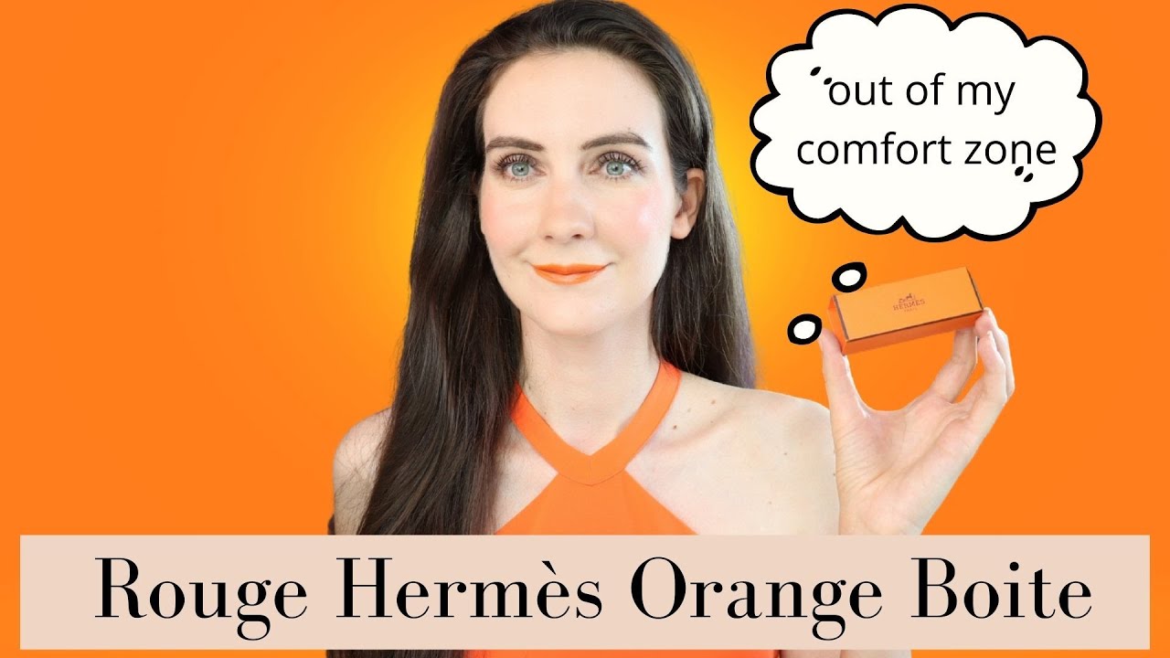 Using new makeup | Rouge Hermès Satin Lipstick in 33 Orange Boite