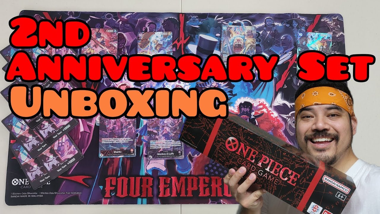 English 2nd Anniversary Set Unboxing - One Piece Card Game - YouTube