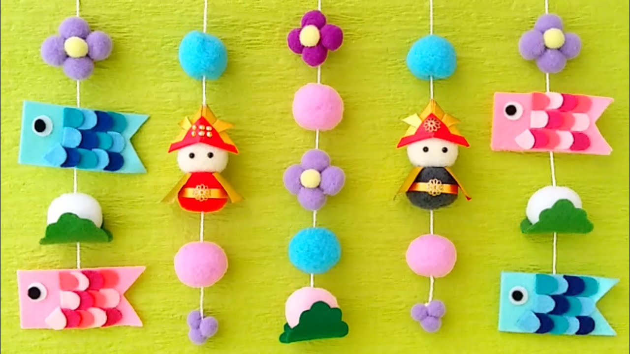 簡単✨全部100均】こどもの日の吊るし飾り🎏【端午の節句】こいのぼり