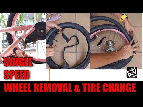 FIXHACKDIY - Single speed bike tire change - wheel removal 16