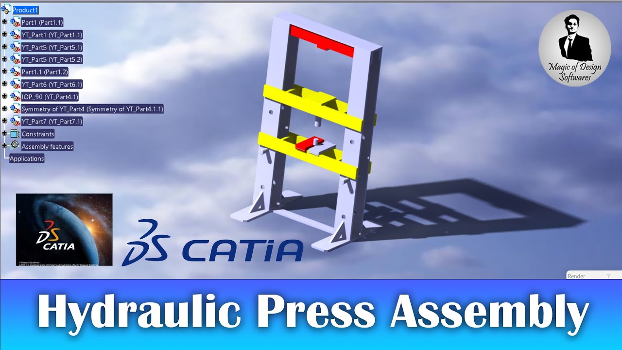 Part 5 Assembly of Hydraulic Press | CATIA V5 R20 2025 - YouTube