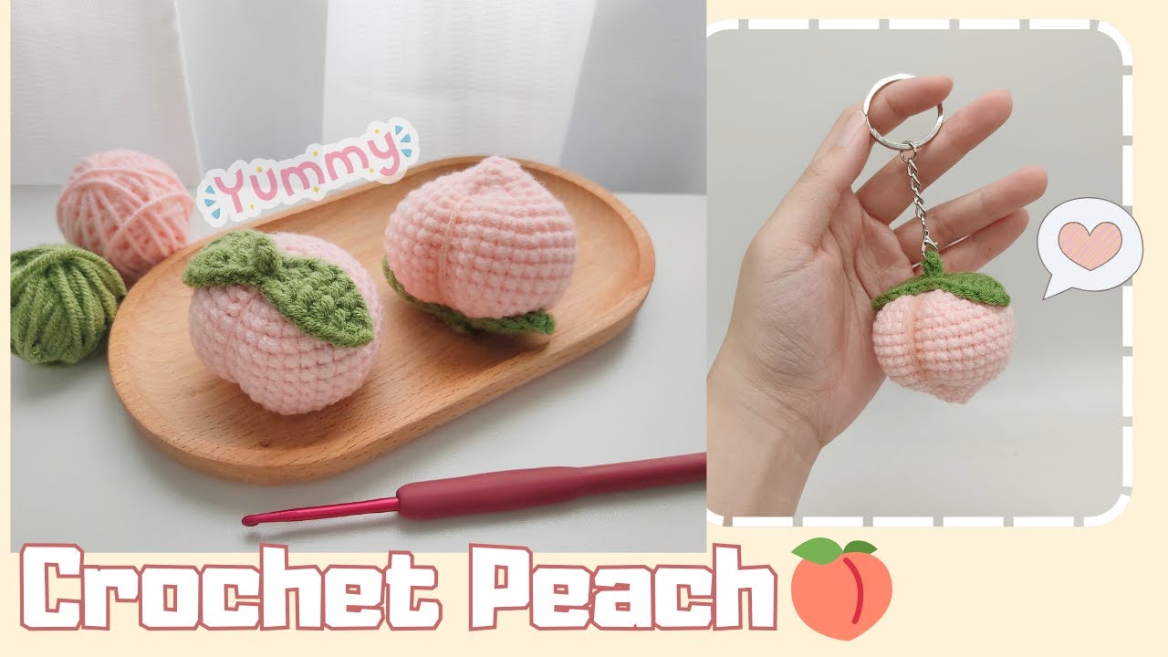 Crochet Peach Keychain Tutorial | Learn in 18 mins | JQ Handmade
