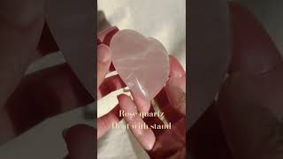 ローズ クォーツ】ハート シェイプ スタンド付 ブラジル産 ROSE QUARTZ
