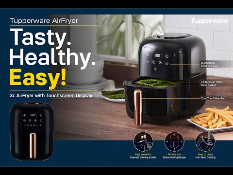 Tupperware 3L Air Fryer with Touchscreen Display - YouTube