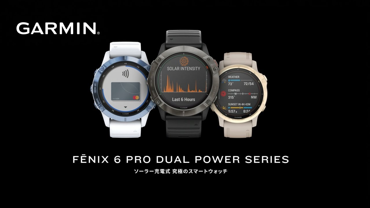 fēnix 6 Pro Dual Power Slate Gray DLC / Black | スマートウォッチ