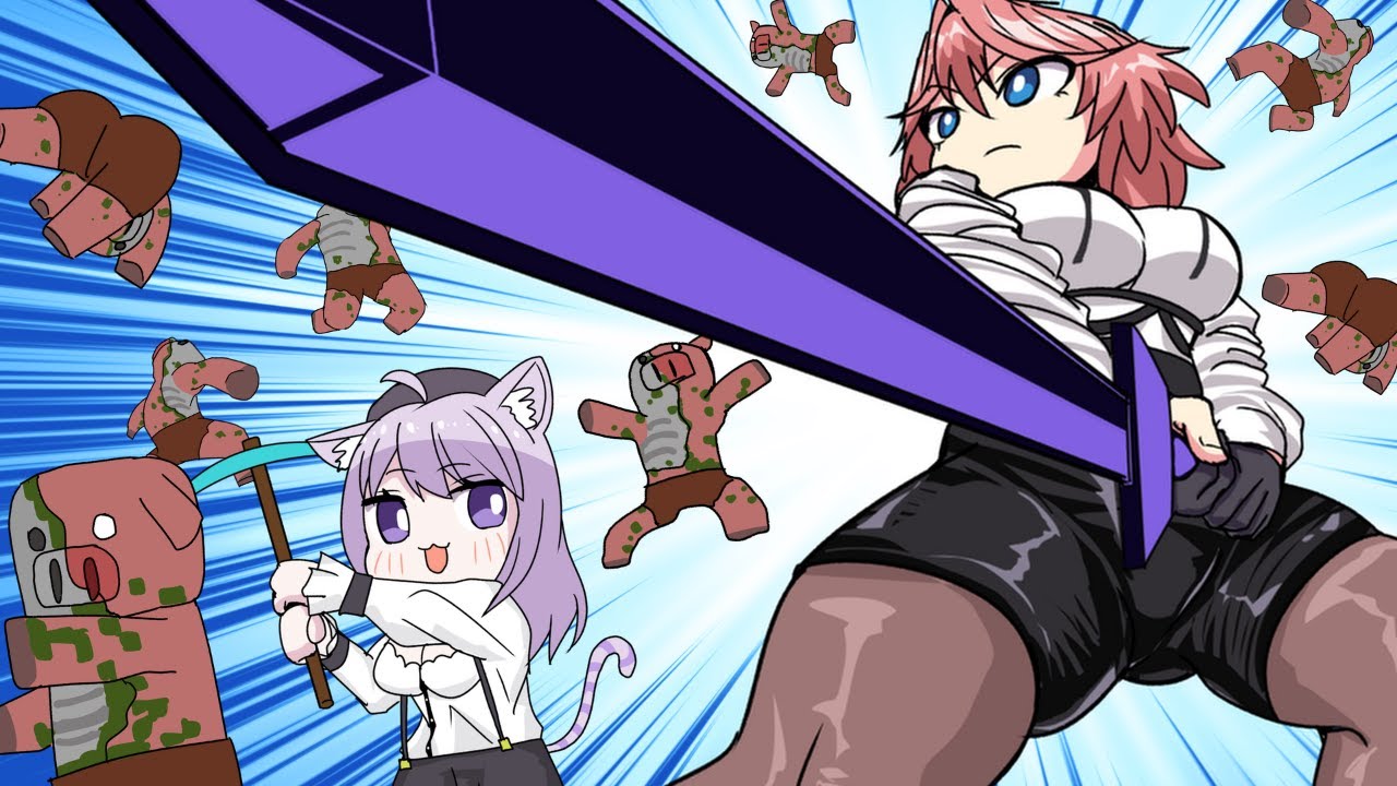 手描き】泥棒建設ツートップがネザーで大暴れ！【猫又おかゆ/鷹嶺ルイ