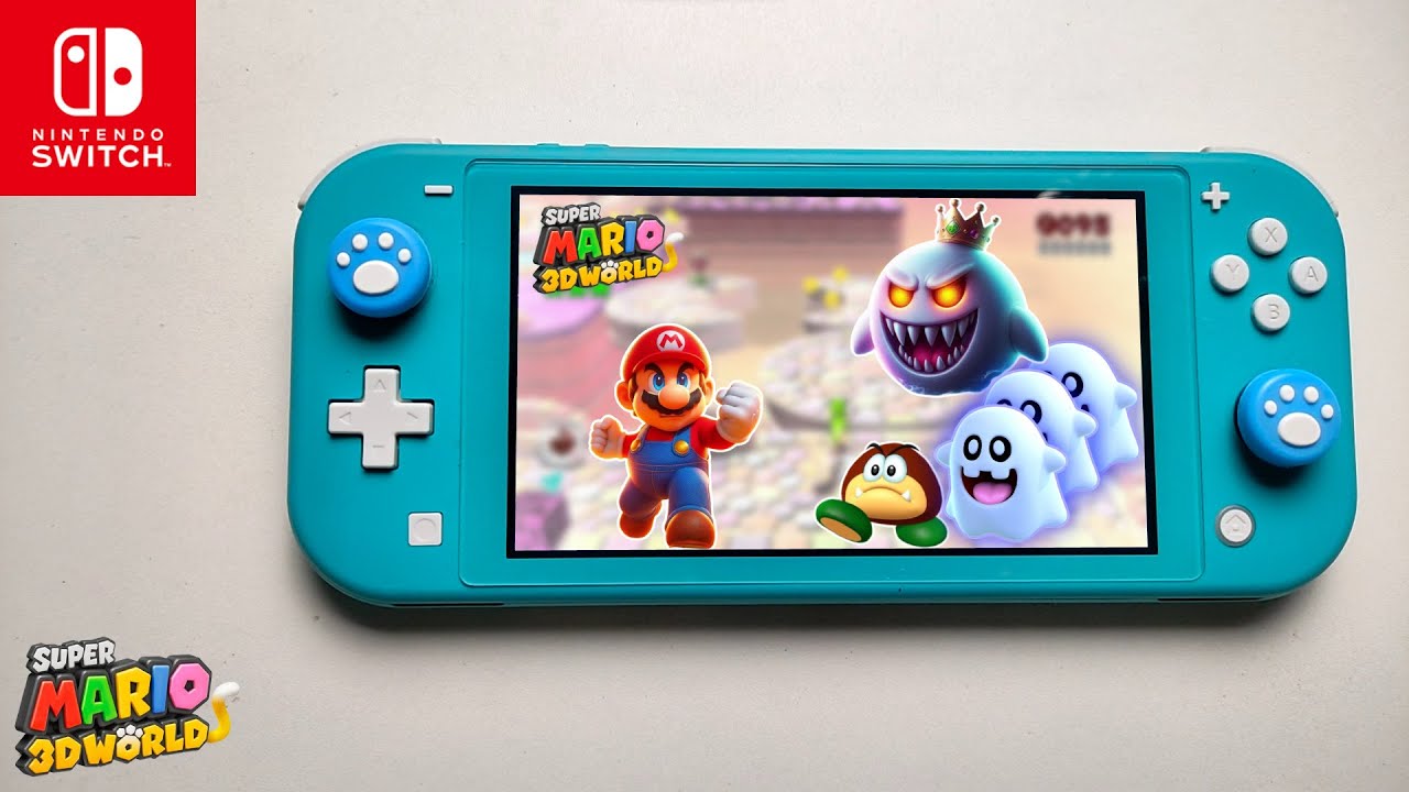 Super Mario 3D World Pretty Plaza Panic On Nintendo Switch Lite