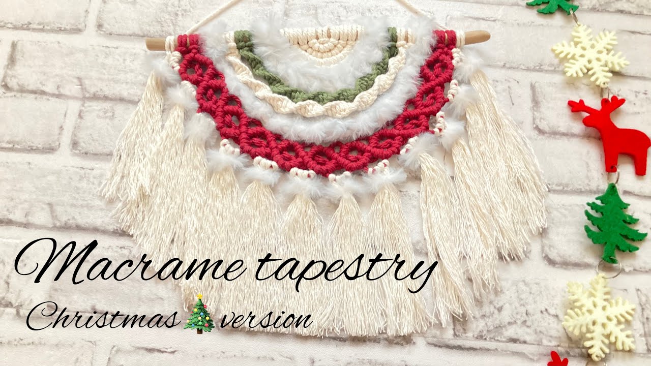 マクラメタペストリーXmasバージョン🎄/macrame tapestry - YouTube