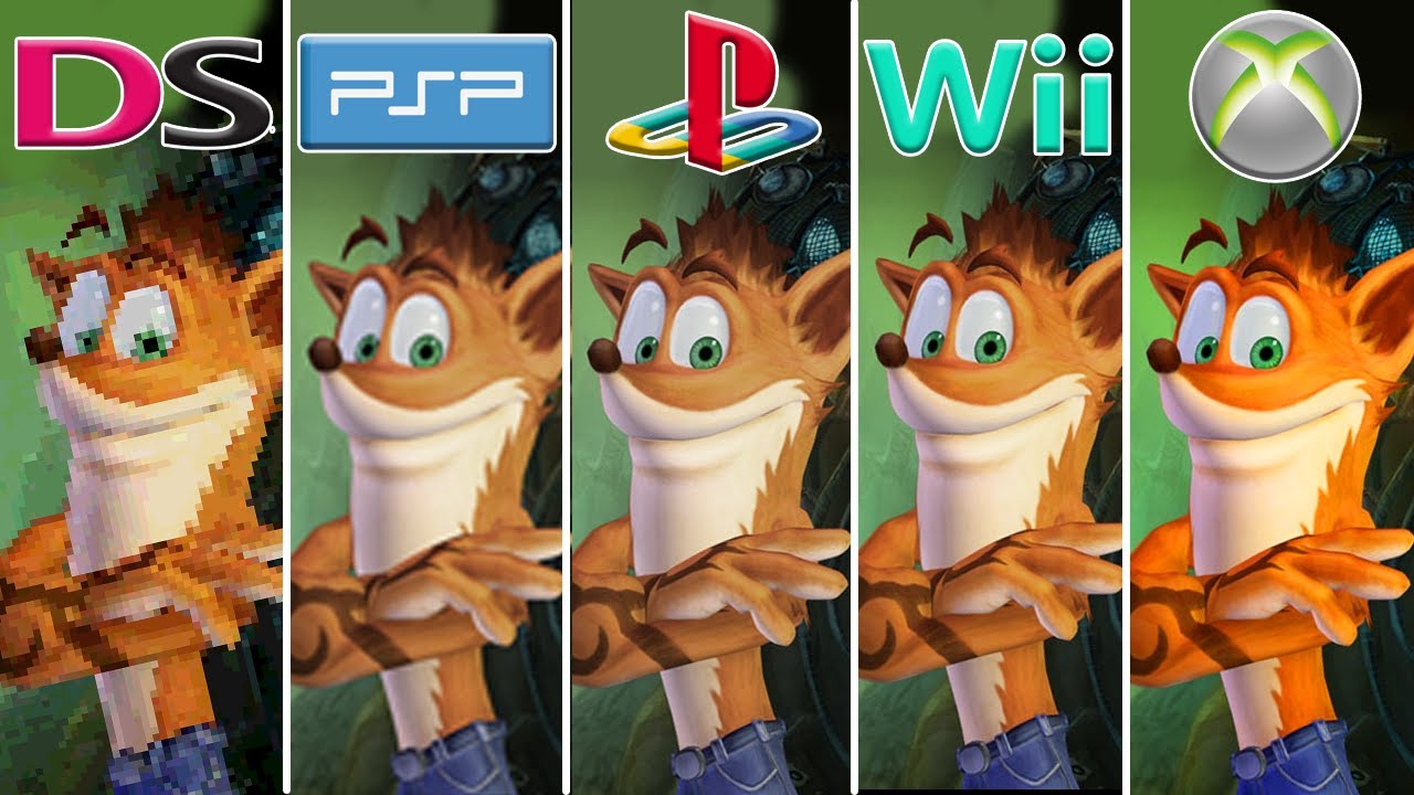 Crash Mind over Mutant (2008) NDS vs PSP vs PS2 vs Wii vs Xbox 360