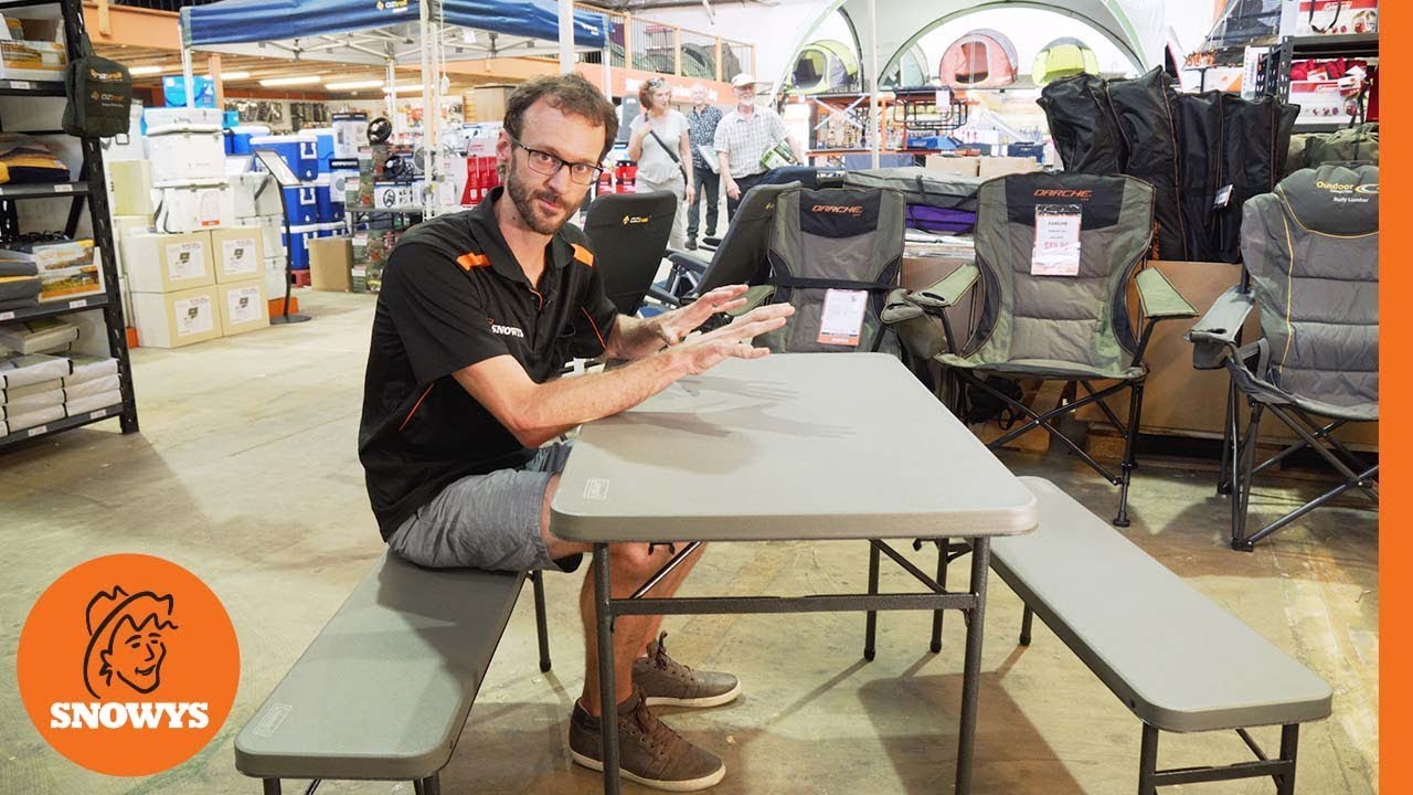 Coleman Pack Away Table & Bench 3 Piece Set - YouTube