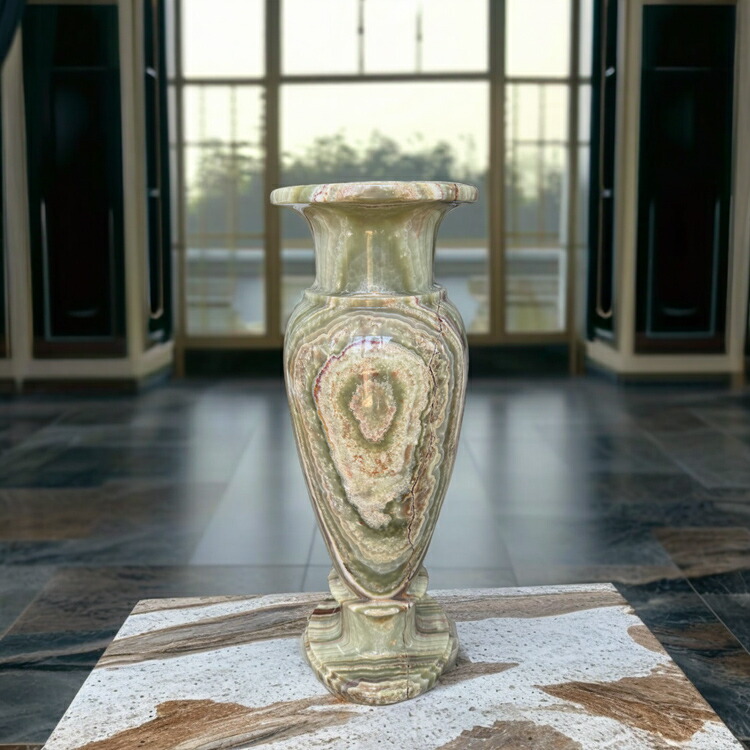 天然オニックス（オニキス） 花瓶B｜高級天然石オブジェ・大型飾り壺