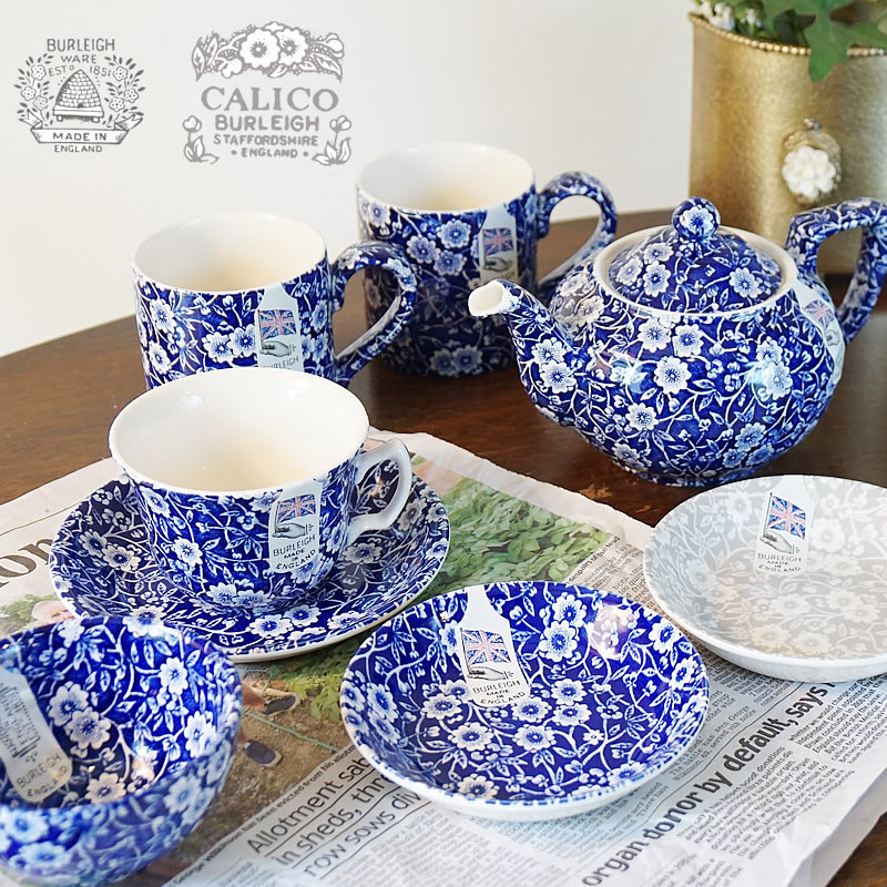 楽天市場】Calico ブルーキャリコ バーレイ社 サラダボウル S イギリス