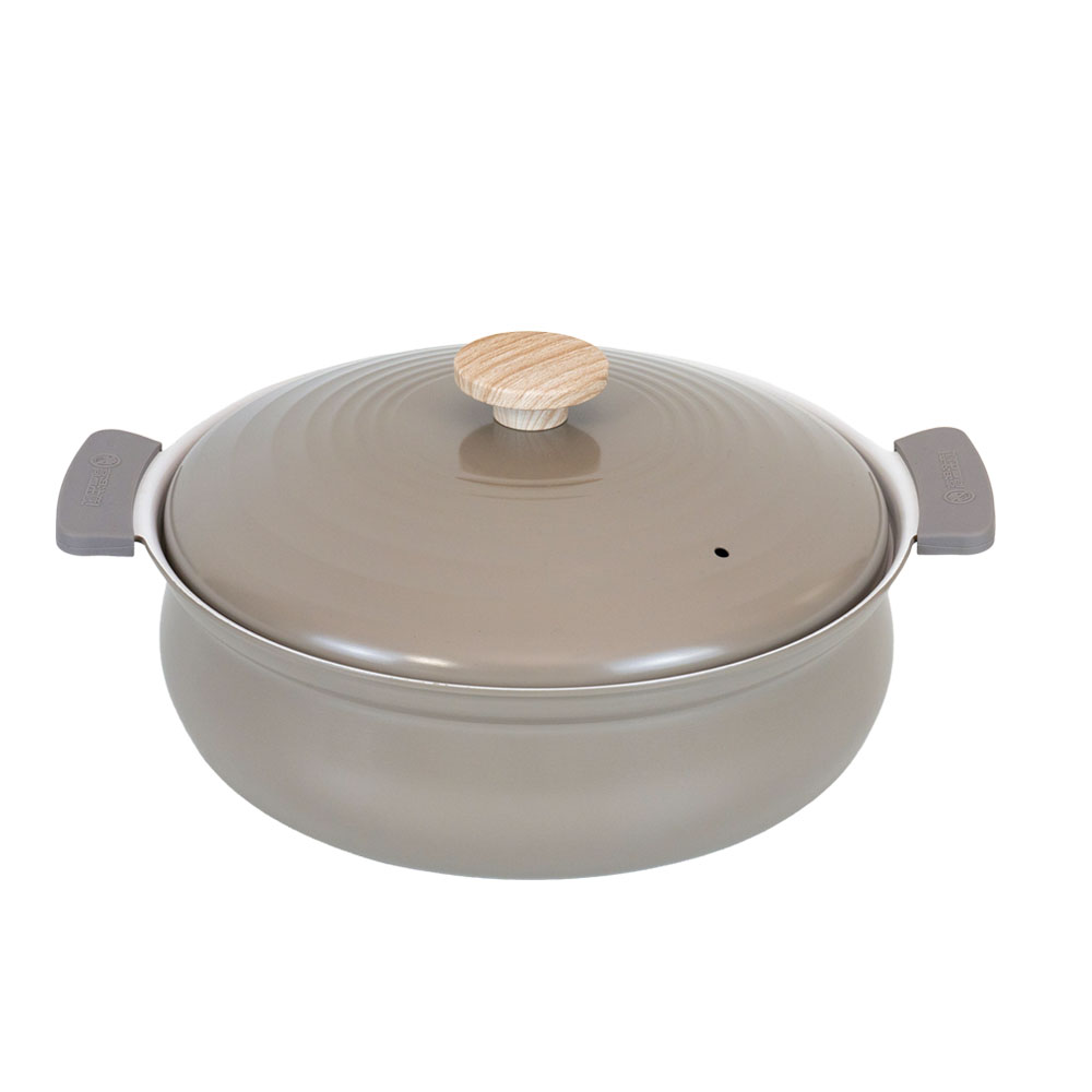 楽天市場】鍋 軽いセラミック IH対応卓上鍋 27cm グレー RB-3656