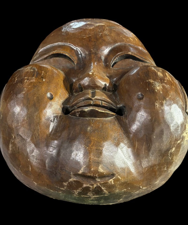 能面 木彫り お面 小面 お多福様 おたふく様 彫刻 仏面 飾り 木面