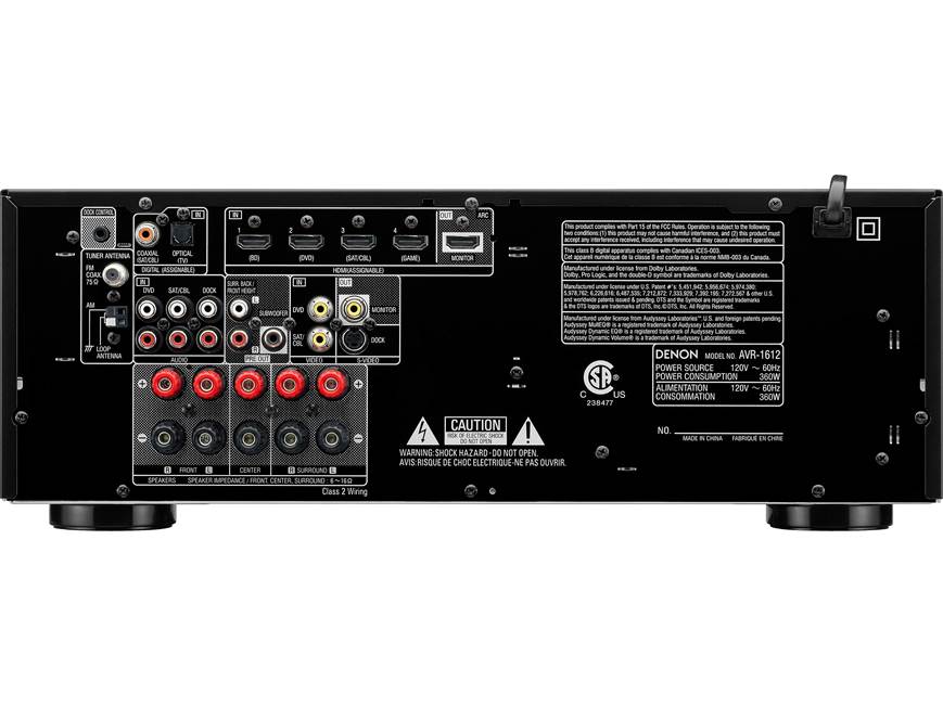 Denon AVR-1612 Home theater receiver with 3D-ready HDMI switching
