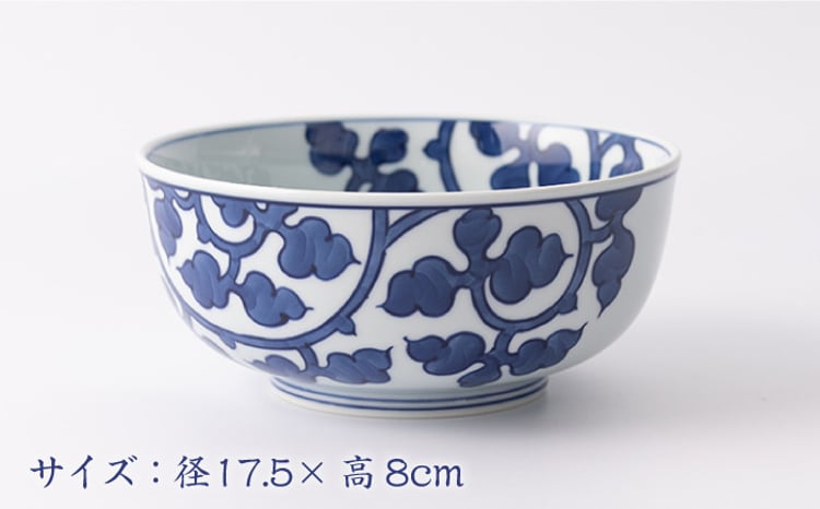 有田焼】麺鉢2点セット[染付唐草紋/赤絵唐草紋]【源右衛門窯】 - 佐賀