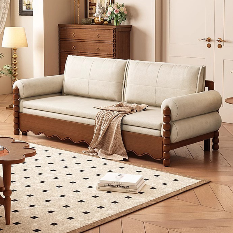 アンティーク調天然木材ソファベッド | 快適さと耐久性を兼ね備えた多