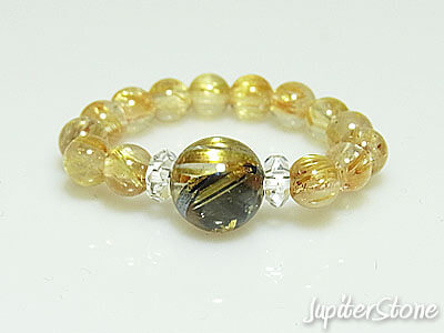 最強金運の石「太陽放射タイチンゴールドルチルクォーツ＆タイチン」金