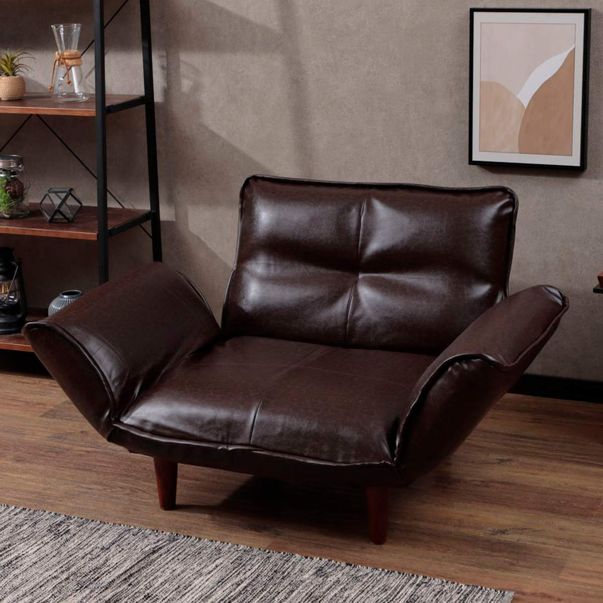 ソファ 1人掛け 88cm カウチソファー ヴィンテージタイプ PVC生地