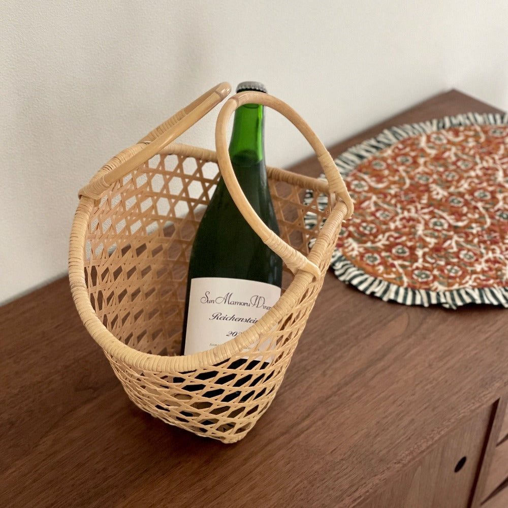 上野亜衣｜差し六つ目編みバスケット｜LuLu 縷縷