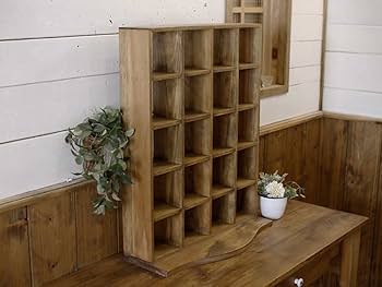 Amazon｜マス目シェルフ アンティークブラウン 52×23×65.5cm