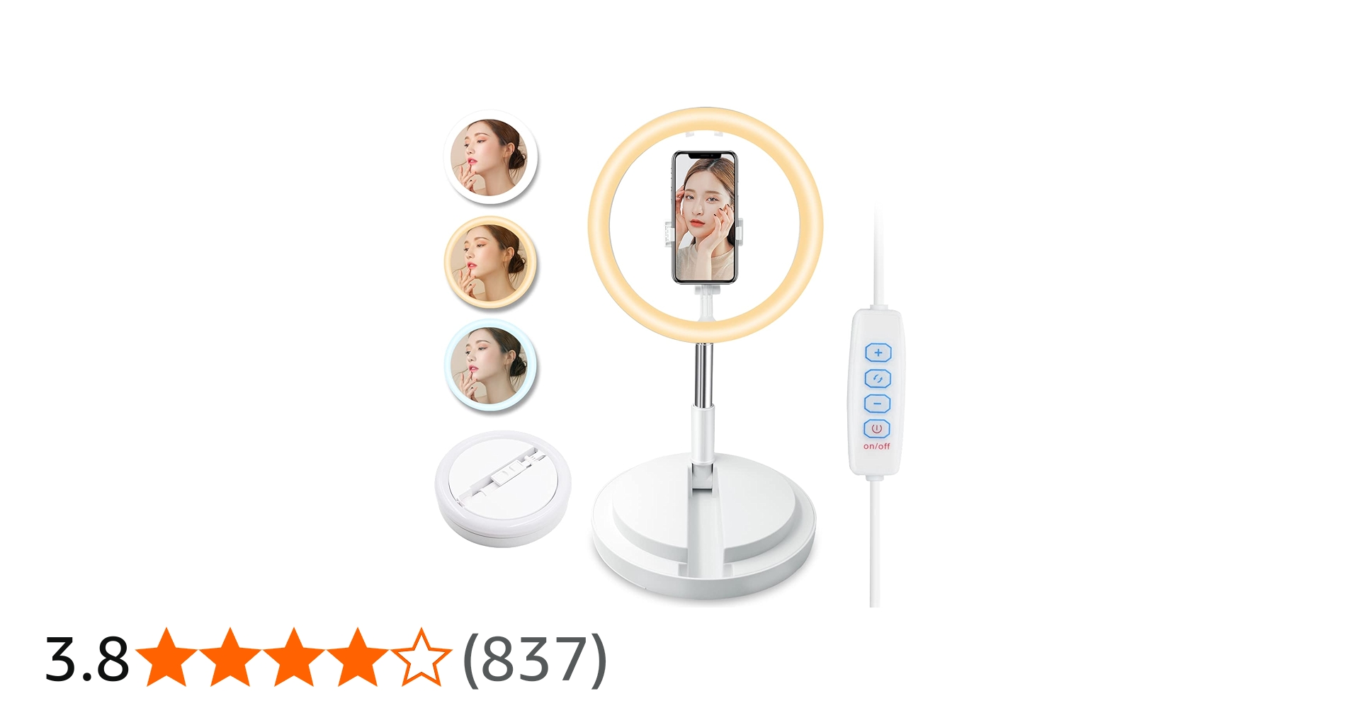 Amazon | SANKUA（サンクア） LEDリングライト USB 折リたたみ一体式