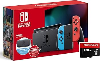 2021 Nintendo Switch with Neon Blue & Red Joy-Con Bundled 12 Month