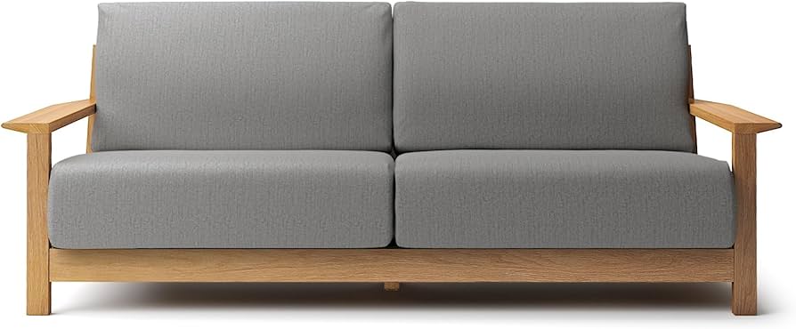 Amazon｜無印良品 ソファ本体木製フレーム用カバー 綿帆布 杢グレー 3