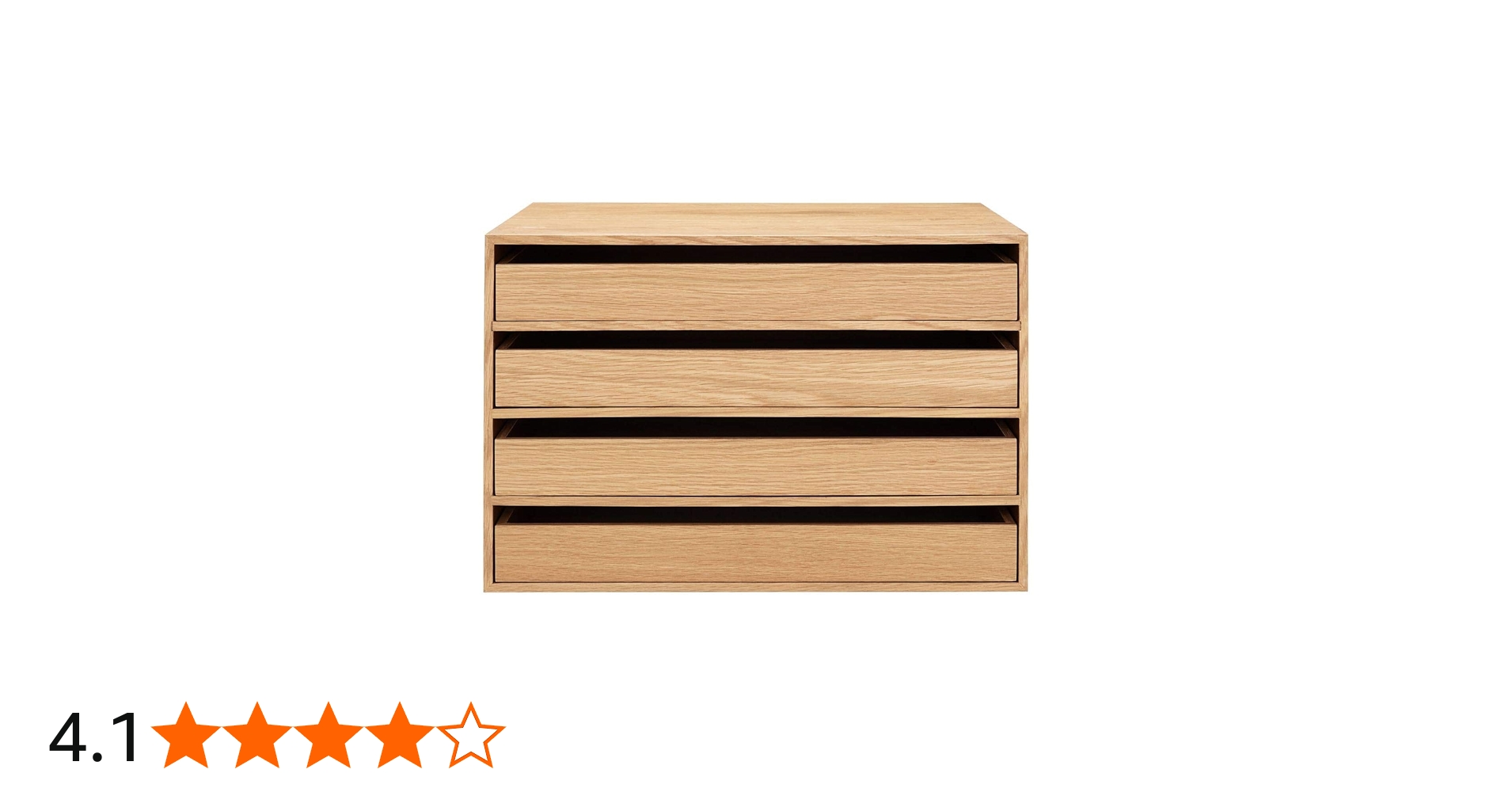Amazon｜無印良品 木製収納ケース・引出式・4段・ワイド・オーク材 約