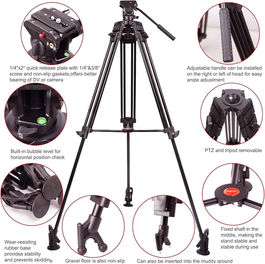 Amazon | Regetek 72インチビデオカメラ三脚システム、キヤノンニコン