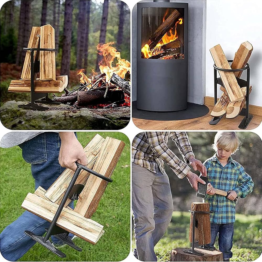 Amazon | 薪割り台 ハンマー付き キンドリングクラッカー 薪割り