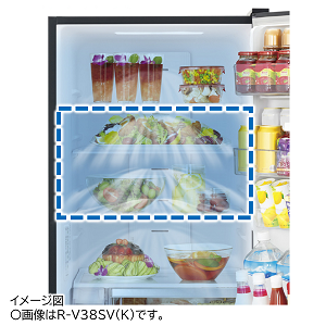 Amazon | 日立 冷蔵庫 幅60cm 375L ブリリアントブラック R-V38SVL K 3