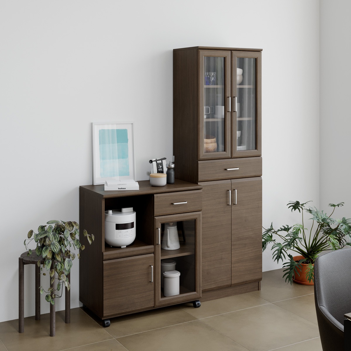 5月8日までの期間限定値下げ！】食器棚 ベアルモ BRM-1855DGH 白井産業