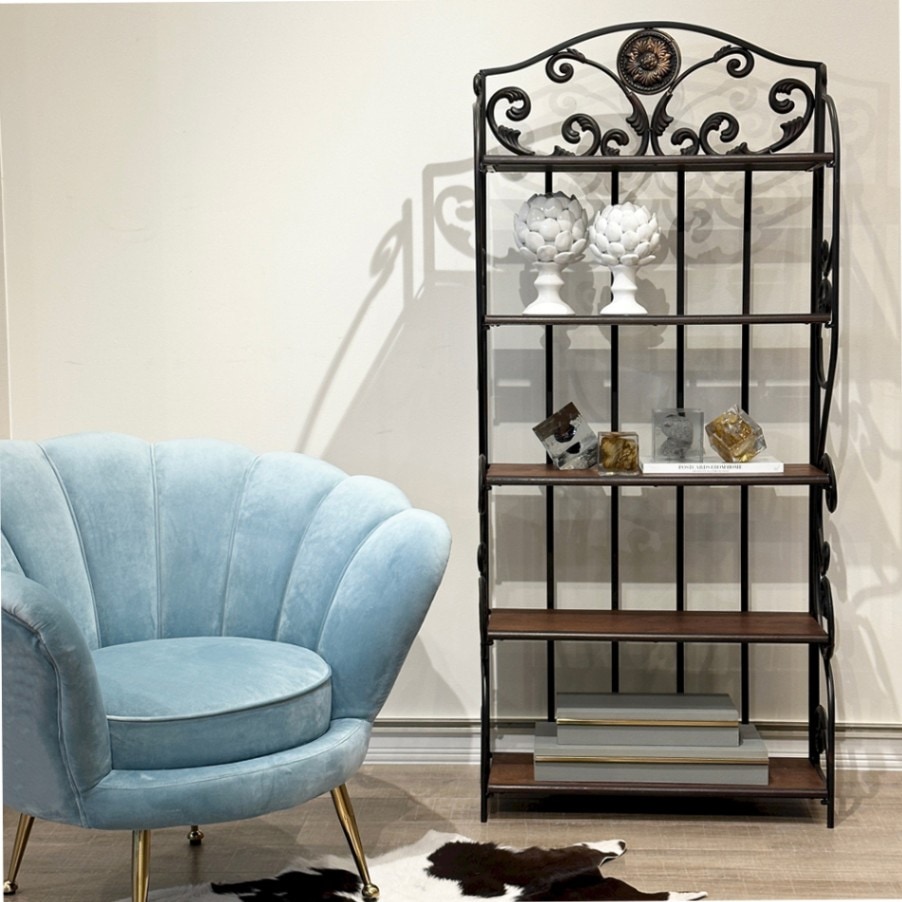 5段シェルフ アンティーク調 アイアン | アイアンインテリア