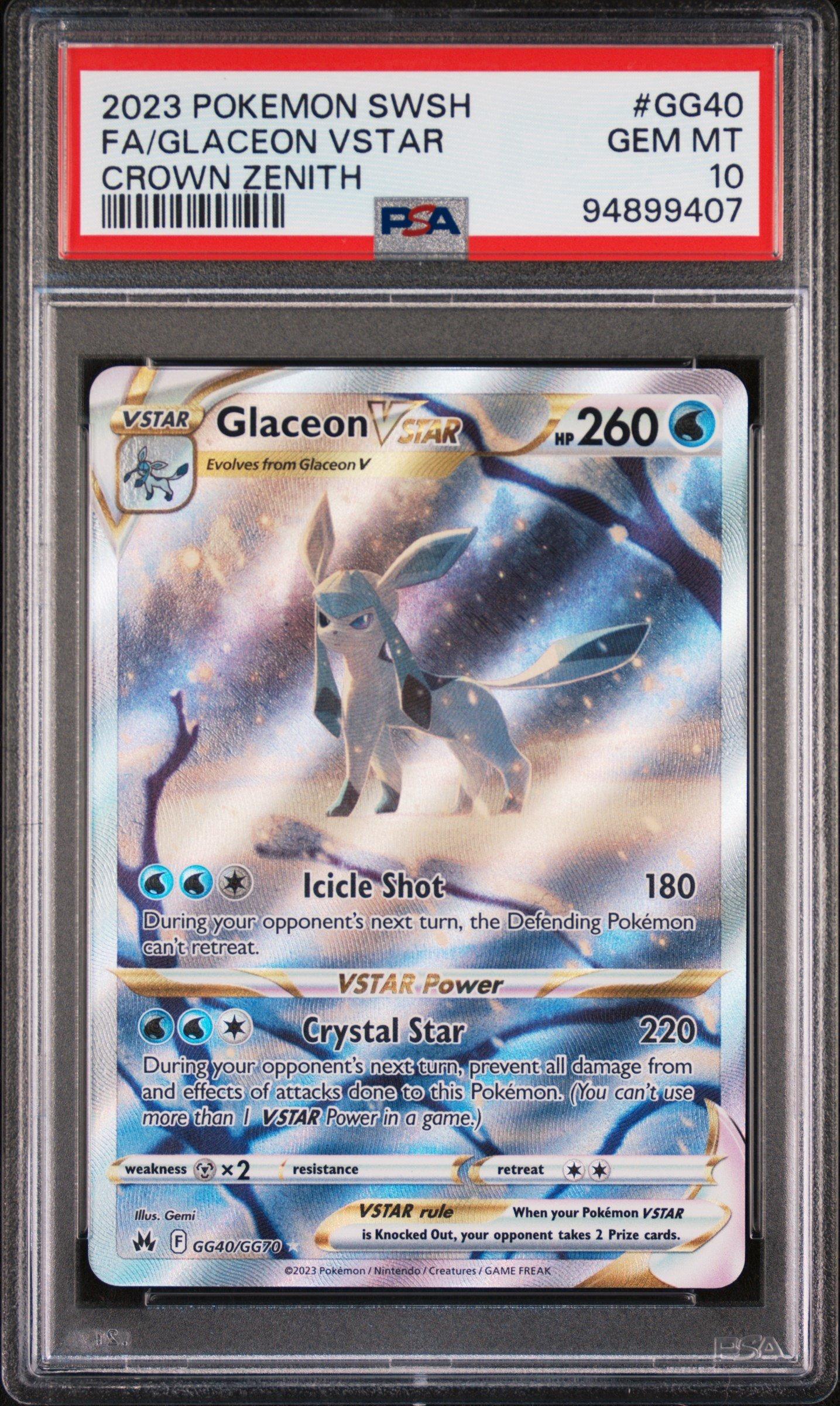 2023 Pokemon Sword And Shield Crown Zenith Gg40 Full Art/glaceon
